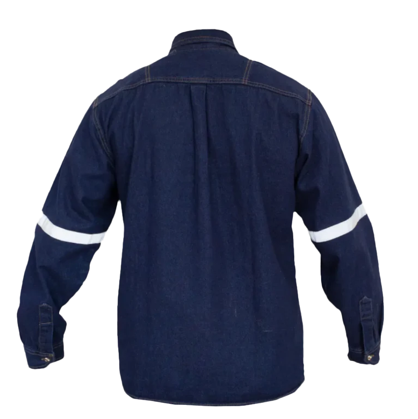 CAMISA DENIM DE TRABAJO MASCULINA ESP CAMISA REFLECTANTE UNISEX - Imagen 2