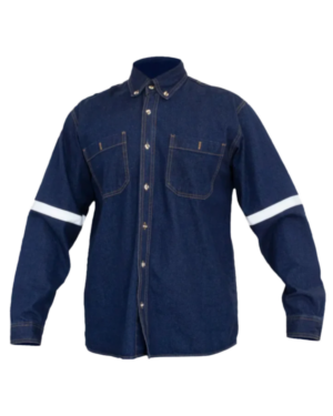 camisa denim de trabajo masculina del